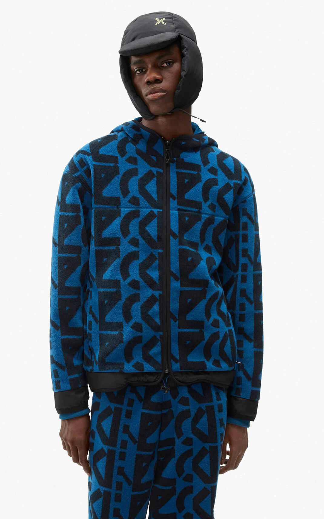 Kenzo zip up monogram Moška Športne Jakne Temno Modra SI-7904532